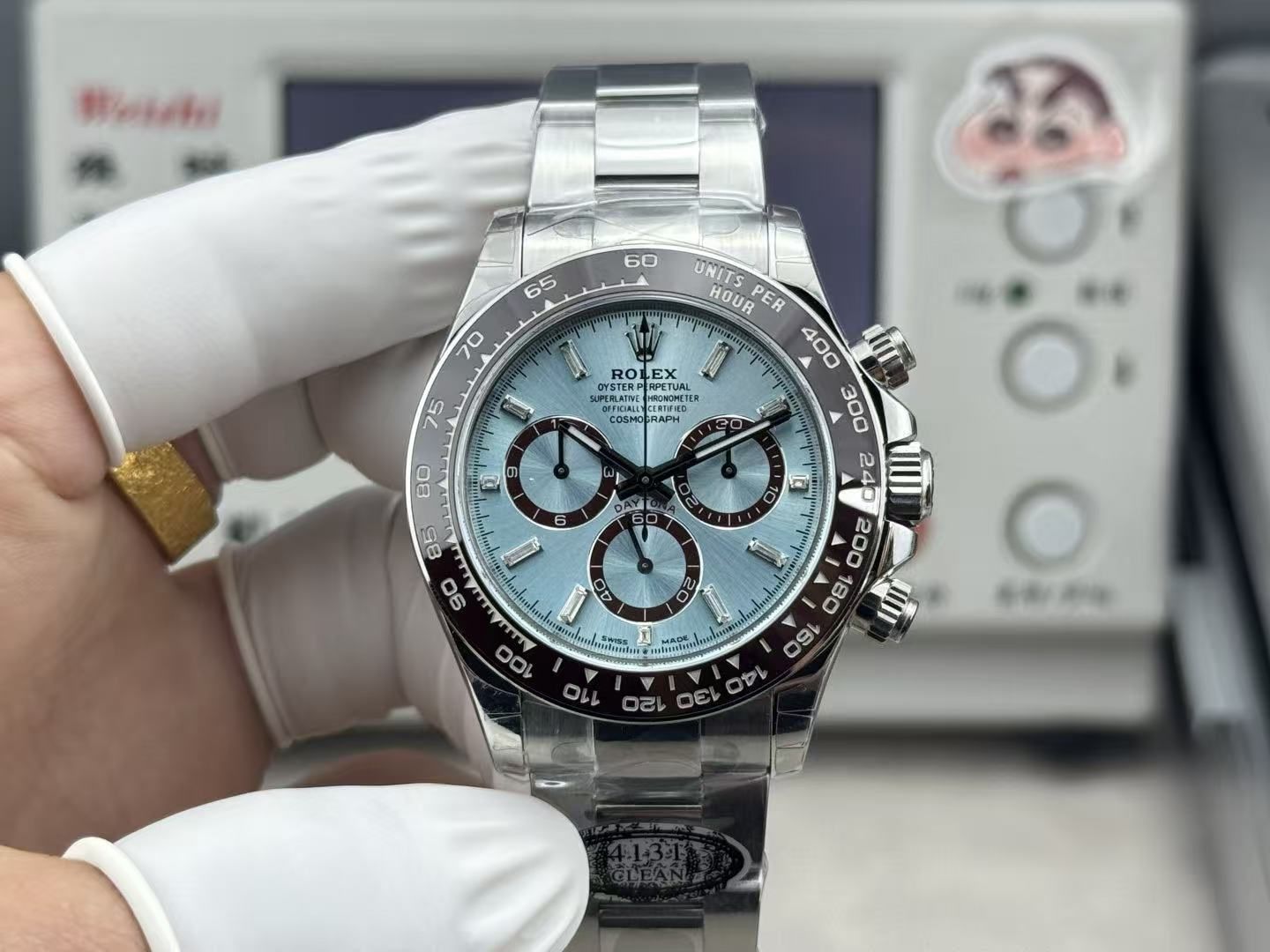 Ice Blue Disc Panda Di Same Fully Automatic Mechanical Chronograph Men's Chocolate Ceramic Ring Steel Band Business Waterproof Watch