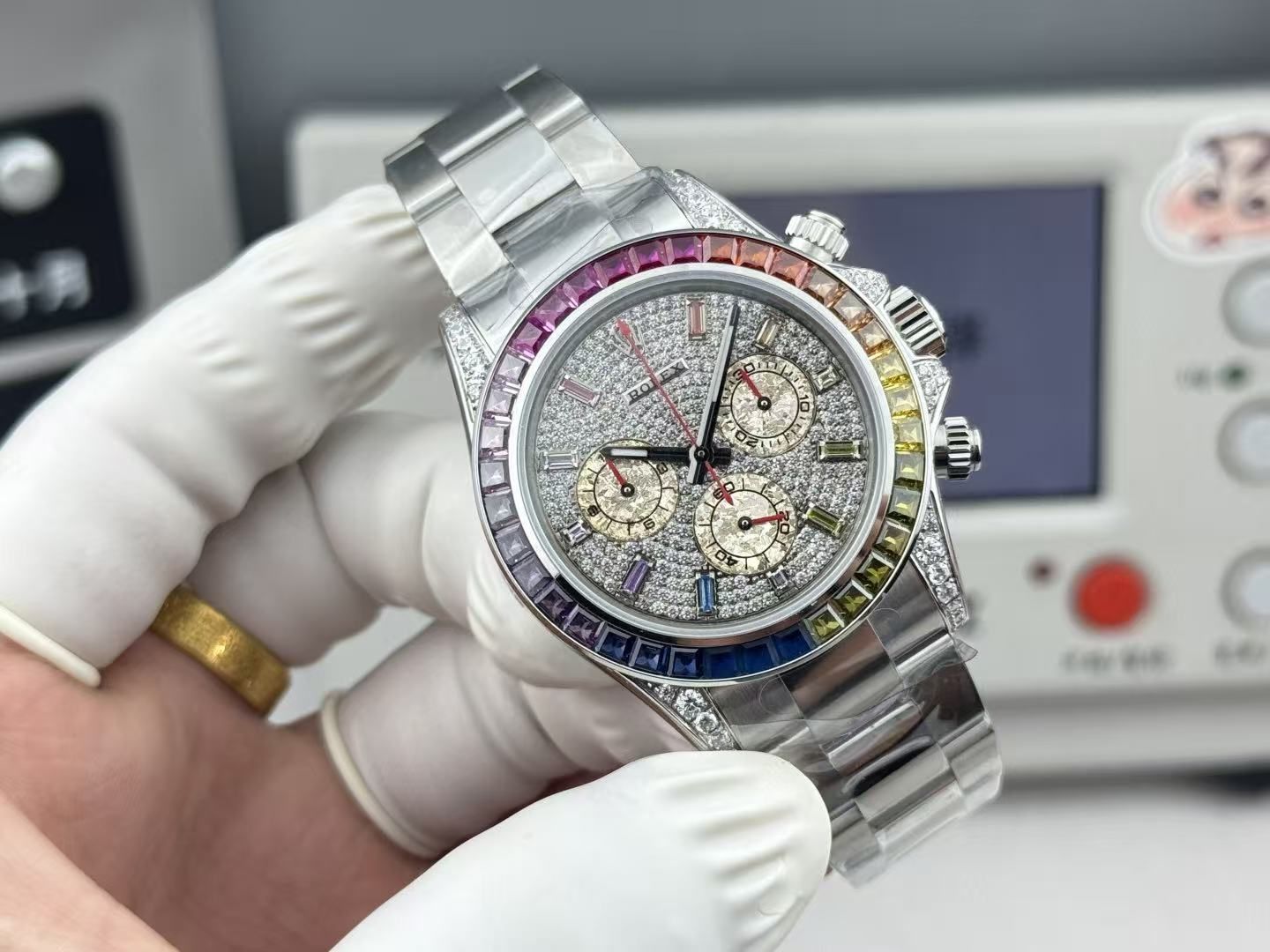 Rolex Cosmometer Daytona Rainbow Circle Diamond 40mm Automatic Chronograph Men's Watch 图 2
