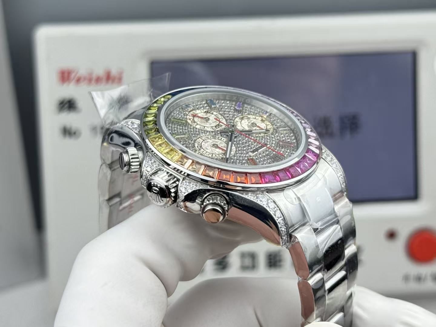Rolex Cosmometer Daytona Rainbow Circle Diamond 40mm Automatic Chronograph Men's Watch 图 6