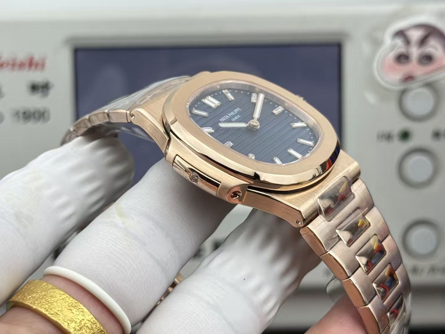 Patek Philippe Nautilus Rose Gold Blue Disc Diamond Automatic Unisex 图 4