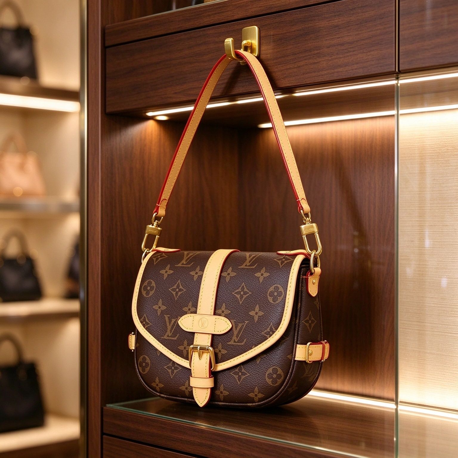 Tas pelana floral antik wanita flap gesper tas selempang tas bahu mewah ringan 图 2