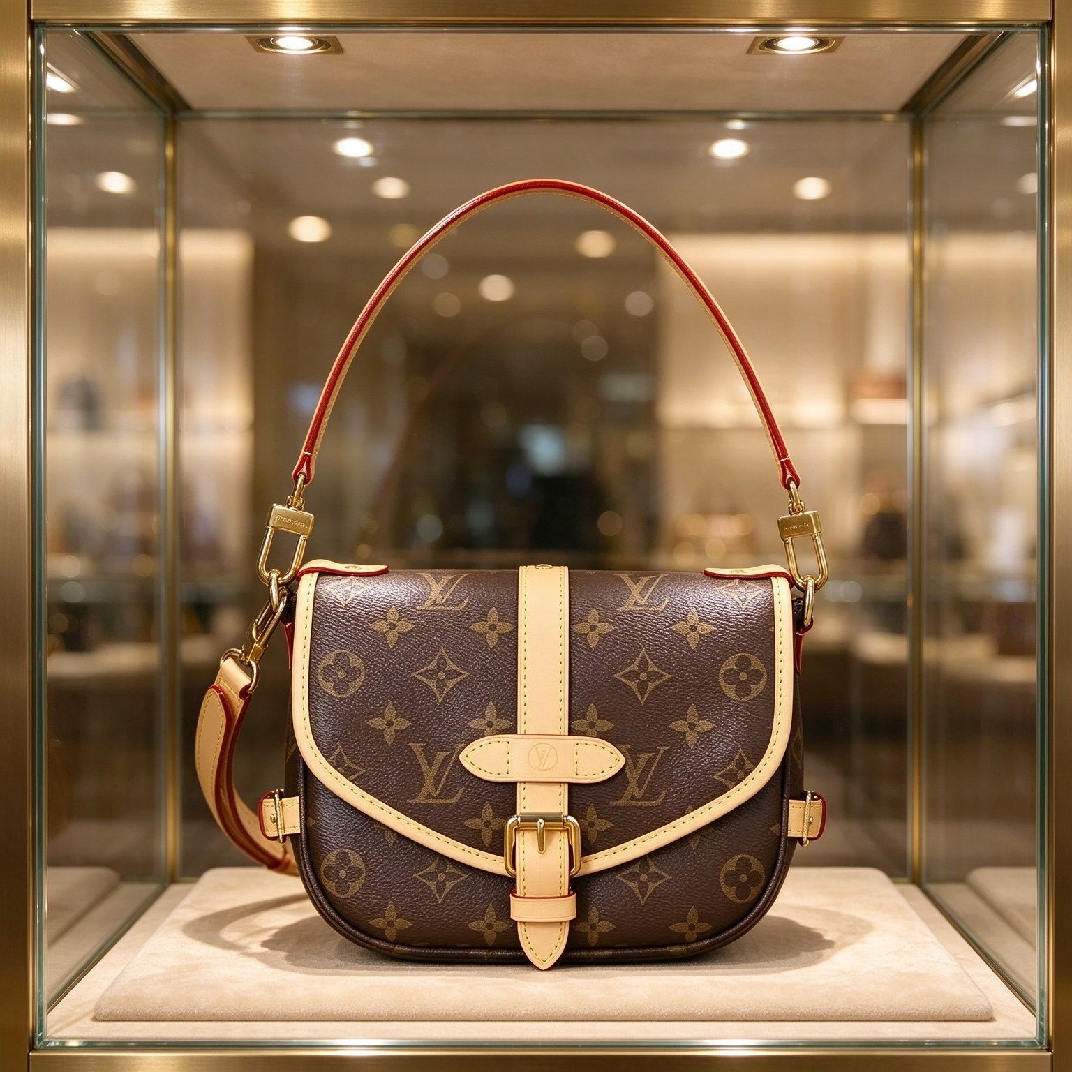 Tas pelana floral antik wanita flap gesper tas selempang tas bahu mewah ringan 图 3