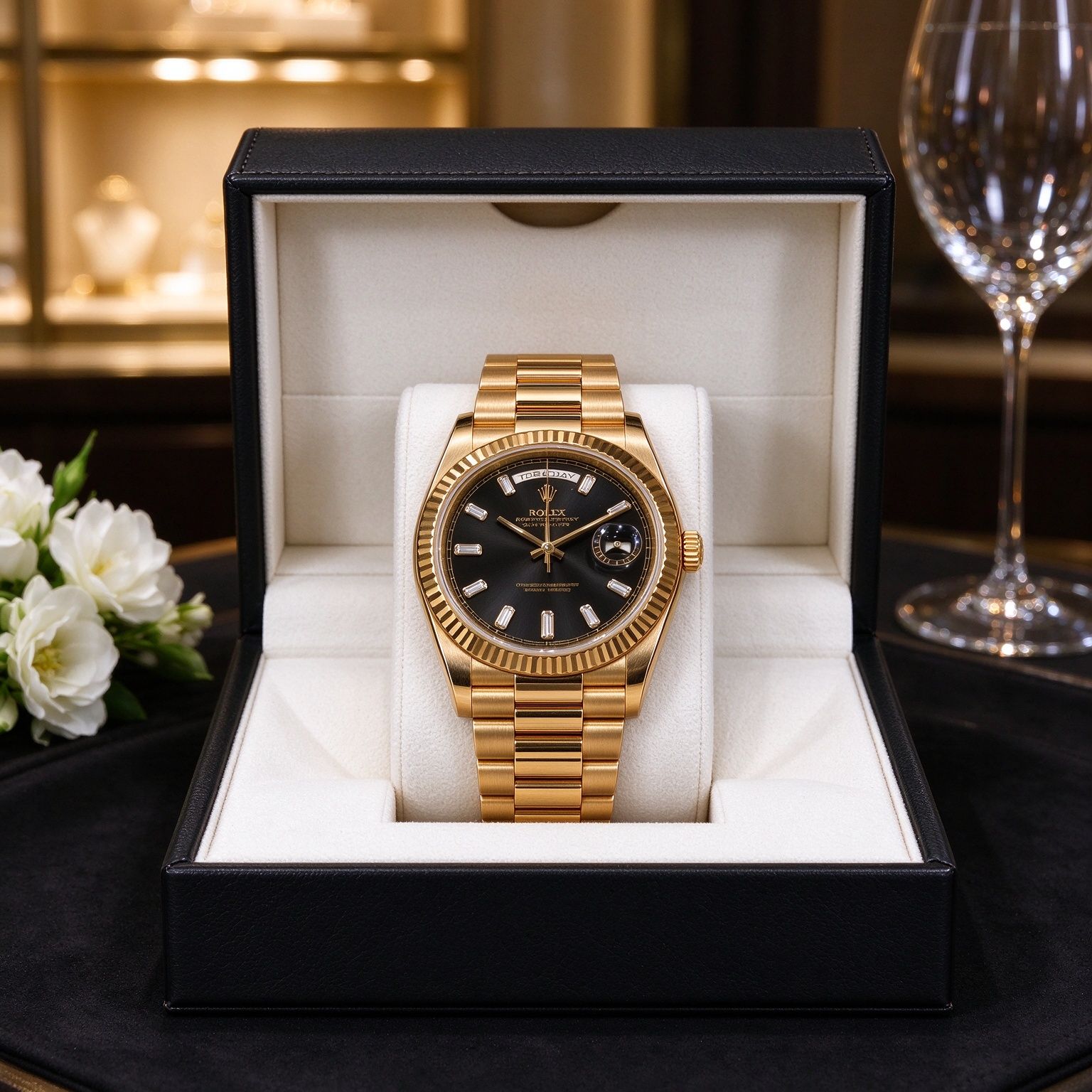 Đồng hồ đeo tay lịch chủ nhật nam cao cấp  40mm Dog Tooth Ring Diamond Label Business Đồng hồ thạch anh nam 图 4