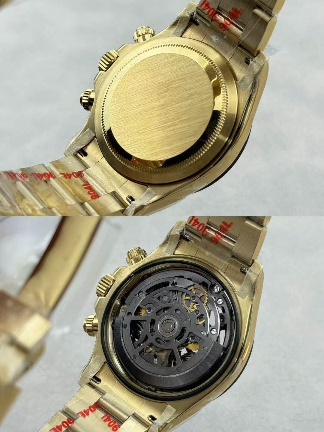 Chronograph Kerangka Pria Mewah Ringan  40mm Cincin kecepatan sabuk baja serba emas hitam jam tangan pria kuarsa olahraga bisnis 图 8