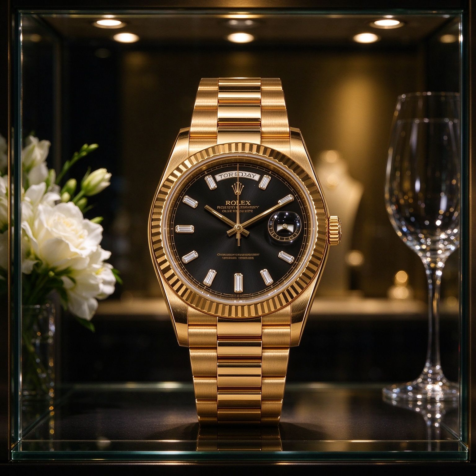Đồng hồ đeo tay lịch chủ nhật nam cao cấp  40mm Dog Tooth Ring Diamond Label Business Đồng hồ thạch anh nam