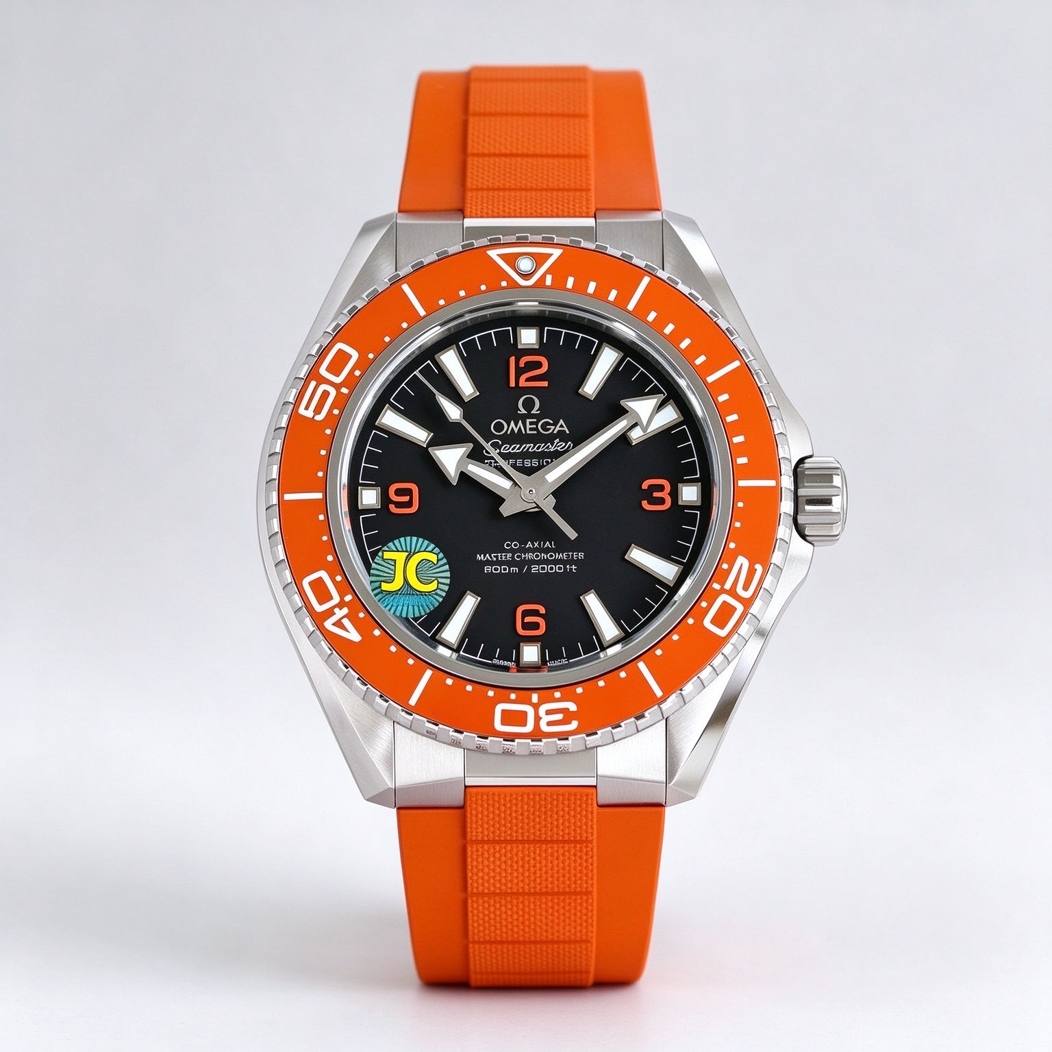 Omega Seamaster Ocean Universe 600m Automatik untuk Lelaki Orange Rubber Band Dive Watch