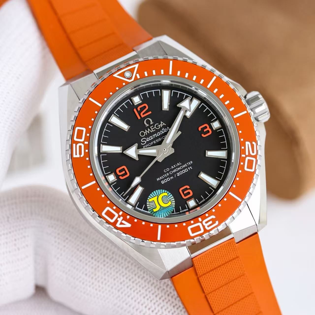 Omega Seamaster Ocean Universe 600m Automatik untuk Lelaki Orange Rubber Band Dive Watch 图 2