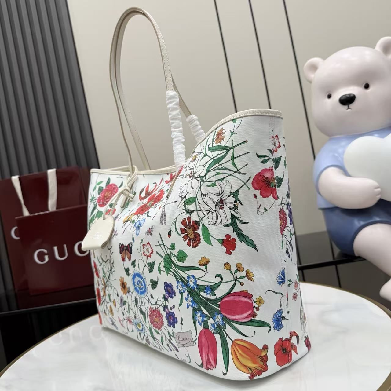 Gucci Spot Floral Print Tote for Women, 2026 New Large Capacity 图 6