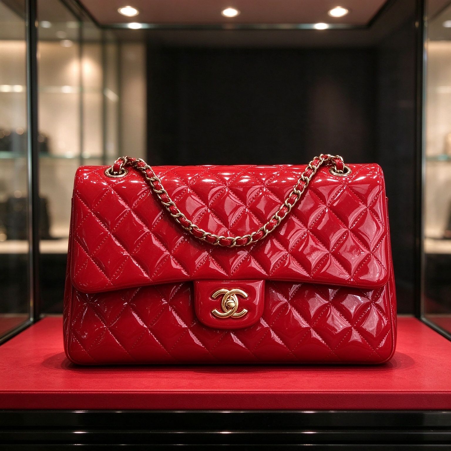 Chanel Glossy Patent Leather Diamond Plaid Flap Chain Women's Bag Light Luxury Shoulder Messenger Bag Banquet Commuter Bag 6 Colors Optional 图 6