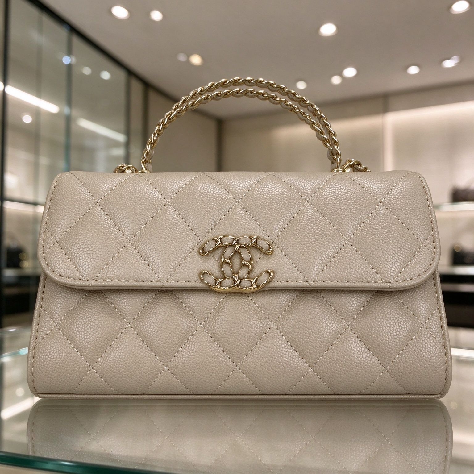 Chanel Light Luxury Caviar Rhombus Small Square Bag Women's Woven Chain Handbag Crossbody Flip Bag Multicolor 图 3
