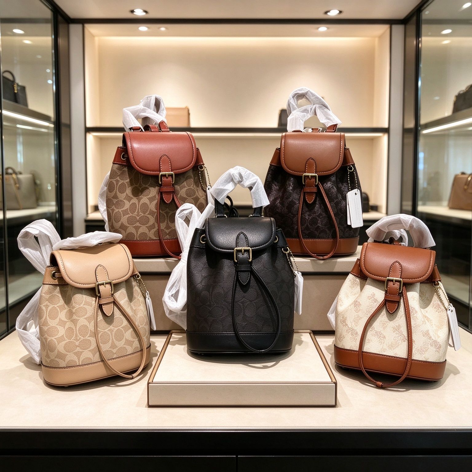 ba lô mini coach nữ mới kích cỡ 17x20cm , 5 Màu không bắt buộc Hộp quà phù hợp