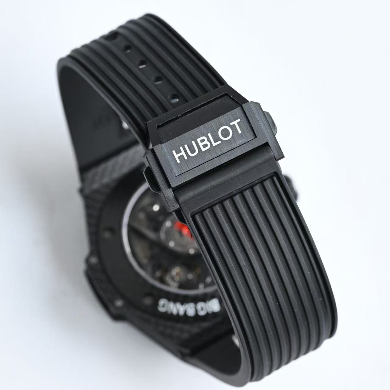 Big Bang Unico Skeleton Chronograph Men's 45mm Carbon Style Rubber Band Sport Watch 图 6