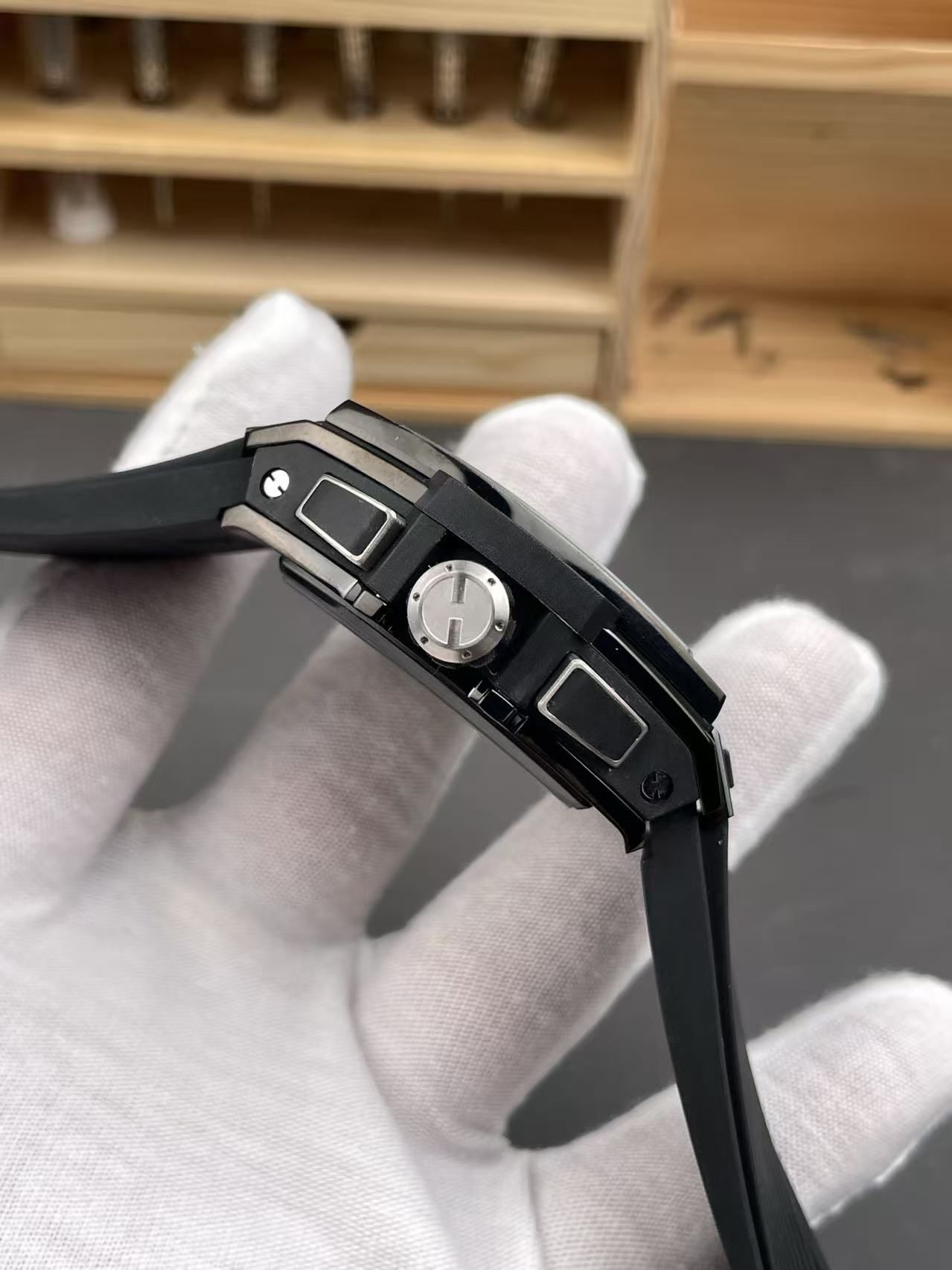 Hublot Keg Shape Soul Big Bang, Black Ceramic, Skeleton Chronograph, Rubber Strap 图 7