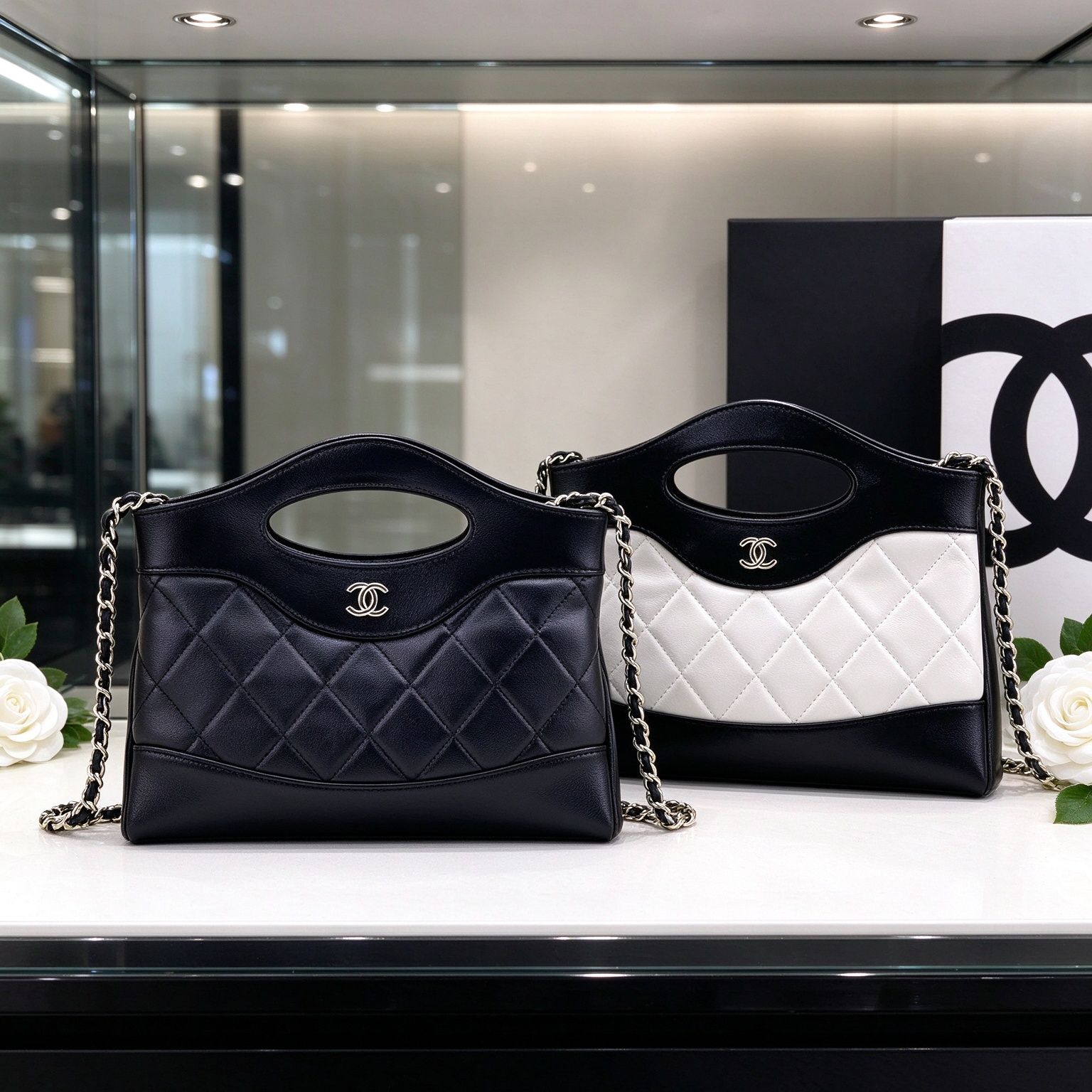 Chanel 2026 new hollow rhombus handbag women chain messenger bag light luxury commuter bag 6 colors optional