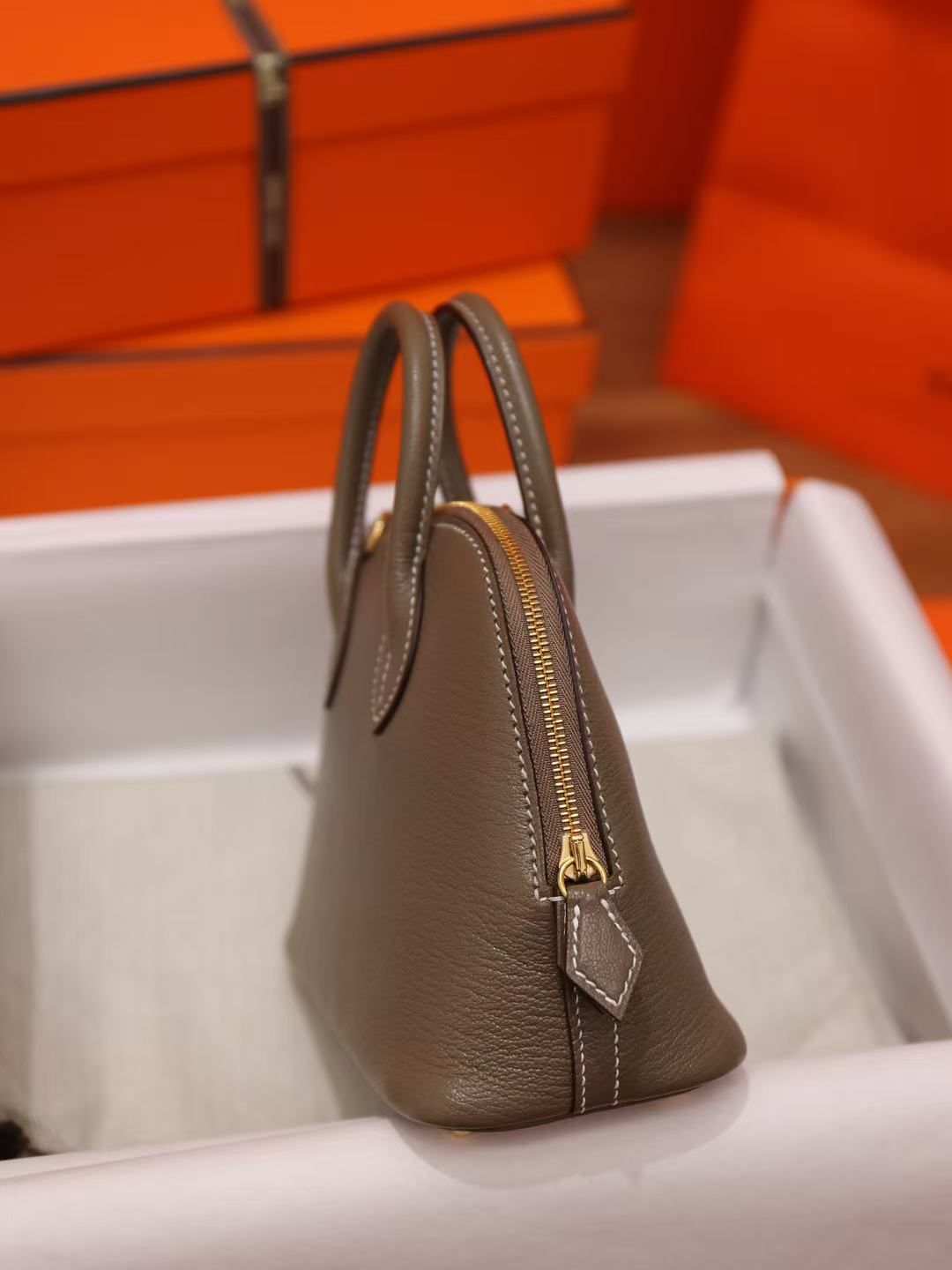 Hermès Title: กระเป๋าถือลายลิ้นจี่กระเป๋าสะพายข้างกระเป๋าผู้หญิงหรูหราเบาๆ 图 3