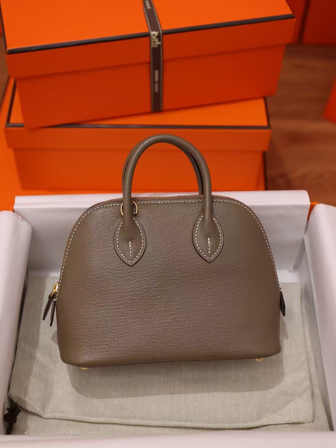 Hermès Title: กระเป๋าถือลายลิ้นจี่กระเป๋าสะพายข้างกระเป๋าผู้หญิงหรูหราเบาๆ 图 2