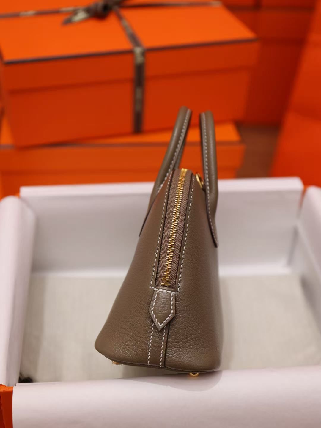 Hermès Title: กระเป๋าถือลายลิ้นจี่กระเป๋าสะพายข้างกระเป๋าผู้หญิงหรูหราเบาๆ 图 4