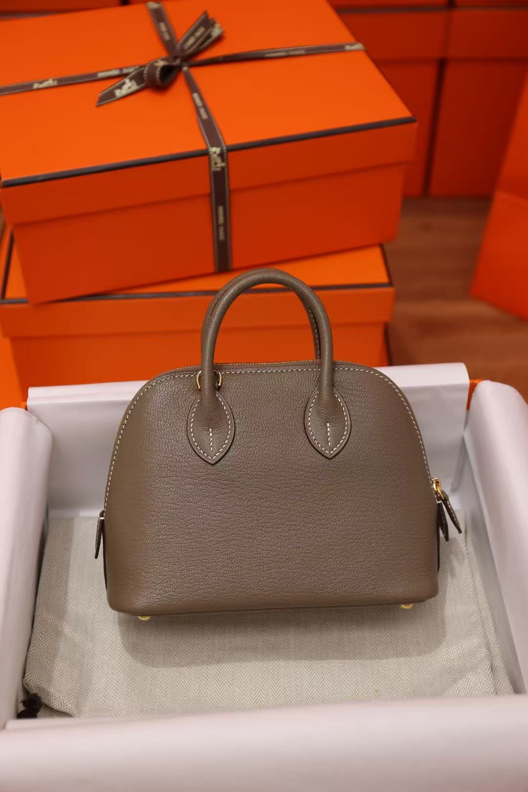Hermès Title: กระเป๋าถือลายลิ้นจี่กระเป๋าสะพายข้างกระเป๋าผู้หญิงหรูหราเบาๆ 图 6